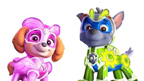 Paw Patrol Mighty Pups Charged Up Skye And Rocky Nick Jr Paw Patrol