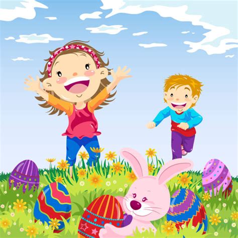 Easter Egg Hunt Kids Illustrations Royalty Free Vector Graphics And Clip