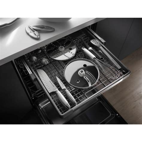 Stainless steel top control tall tub dishwasher with hybrid stainless steel tub and 3rd rack, 48dba: KitchenAid KDFE204EBL 24 in. Front Control Dishwasher in ...
