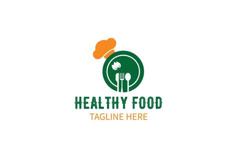 Healthy Food Logo Template Restaurant Logo Fast Food Logo Organic Food Vector Design Fork