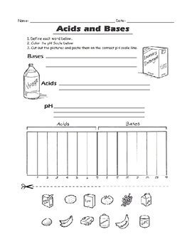 The chemistry of acids and bases. pH Acids and Bases Worksheet by OSEE's Home Schooled ...