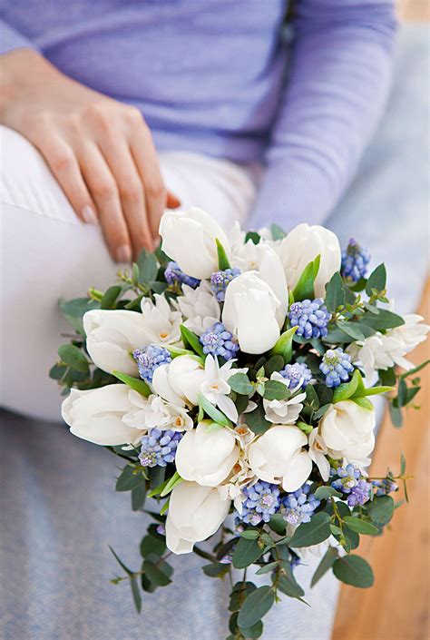 Maybe you would like to learn more about one of these? Bouquet de tulipes, narcisses, muscaris et eucalyptus ...