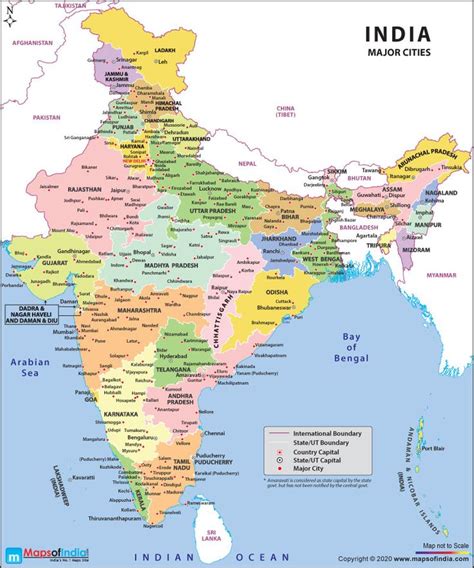 Major Cities In Different States Of India Maps Of India India World