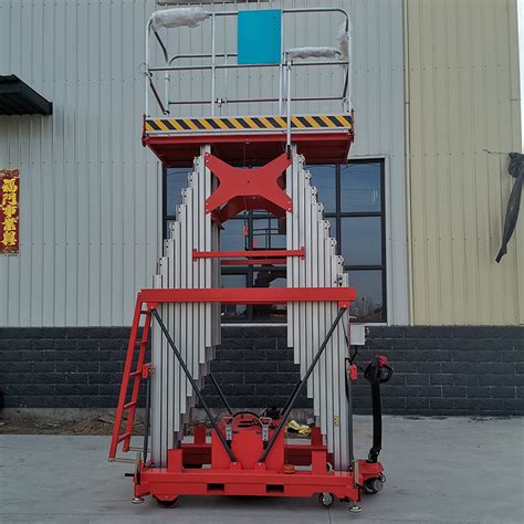 14m Factory Portable Vertical Hydraulic Electric Double Mast Lift For