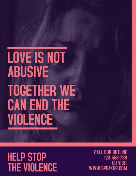 Blue And Pink Domestic Violence Flyer Template Postermywall