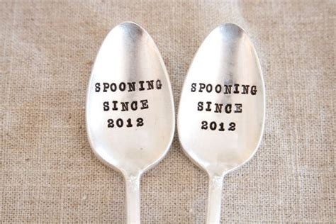 spooning since anniversary t stamped spoon set t etsy stamped spoons stamp t