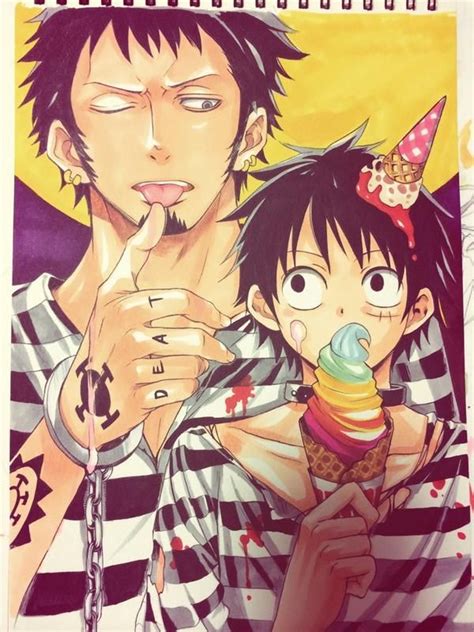 Lawandluffyart By Secco Trafalgar X Luffy One Piece One Piece