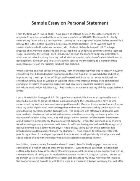 Sample Essay On Personal Statement