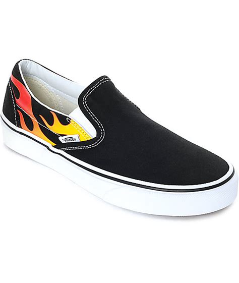 Shop vans slip on shoes and find comfiest and easiest ways to keep your style in check. Vans Slip-On Flame Black & White Skate Shoes at Zumiez : PDP