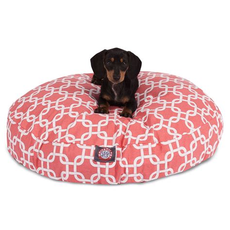 Majestic Pet Links Round Dog Bed Cotton Twill Removable Cover Machine