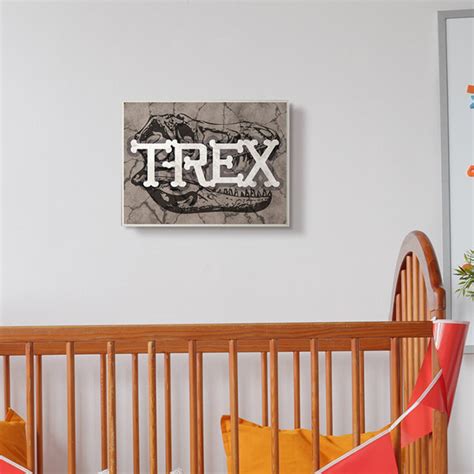 Trinx T Rex Bone Typography Large Dinosaur Skull Print Wayfair