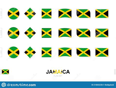 Jamaica Flag Set Simple Flags Of Jamaica With Three Different Effects