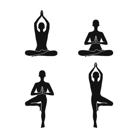Premium Vector Human Icon In Yoga Poses With Hands Namaste Balancing