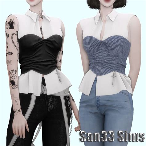 【333】q Top San33 Sims 4 Mods Clothes Sims 4 Clothing Sims 4 Mods