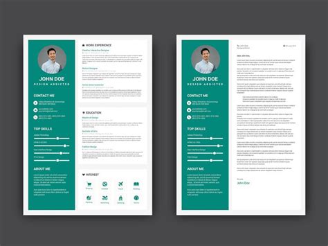 Free Teal Cvresume Template With Cover Letter By Andy Khan Resume
