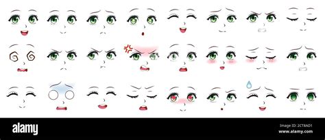Expresión Manga Anime Chica Expresiones Faciales Ojos Boca Y Nariz