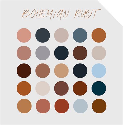Color Palette For Procreate Boho Rust Color Swatches Etsy Australia