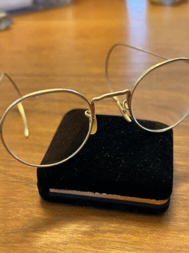 Vintage 1 10 12k Gf Eye Glasses Gold Filled Etched Wire Full Rimmed Ebay