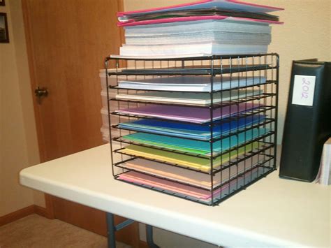 Having Scrapbook Paper Organizer Reducing Messy Desk Opportunity