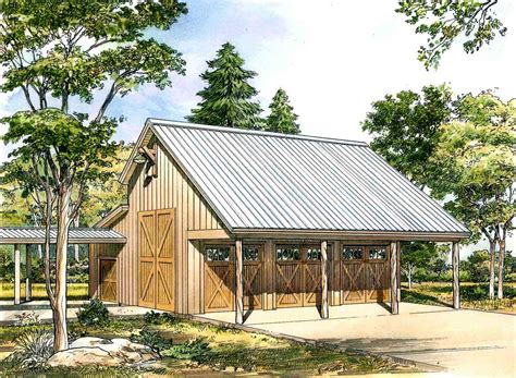 Maybe you have seen barn style houses in magazines, or pole barn house plans in books, or even timber frame house plans somewhere on the internet, either pintrest or instagram. Rustic 3-Car Garage Plan With Shop - 46061HC ...
