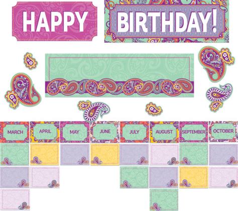 Positively Paisley Birthday Mini Bulletin Board Set