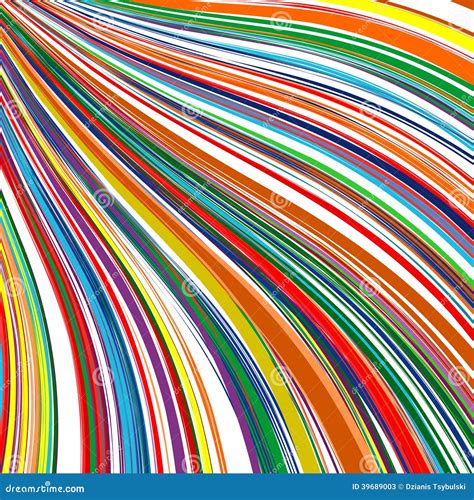 Abstract Art Rainbow Curved Lines Colorful Background Stock Vector