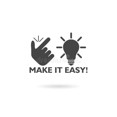 Concept Make It Easy Flicking Fingers Icon Isolated On Dark Background