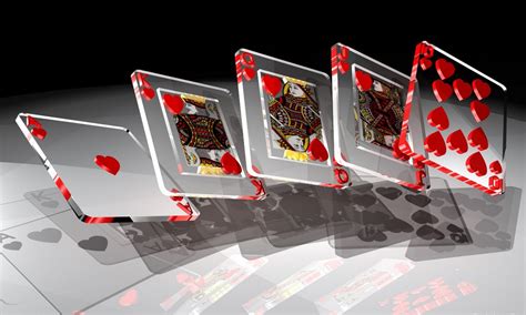 3d Glass Cards Red Hearts Desktop Wallpapers