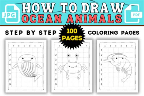 How To Draw Ocean Animals Kdp Interior Graphic By Pro Designs