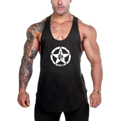 Muscleguys Brand Gym Clothing Mesh Bodybuilding Stringer Tank Top Men Fitness Sleeveless Shirt