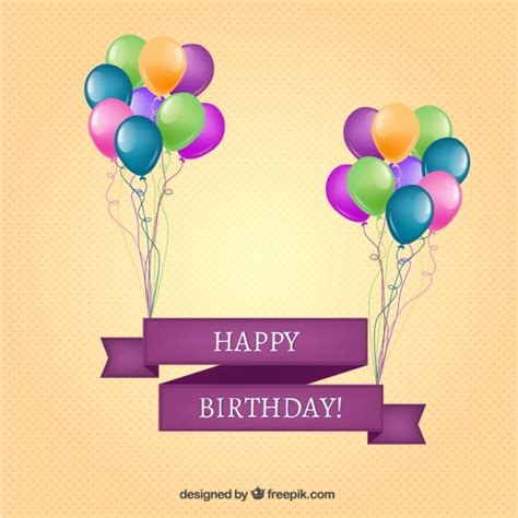 Free Vector Happy Birthday Banner With Balloons