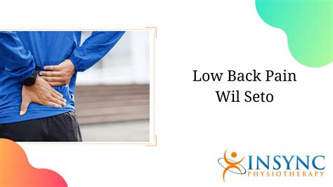 Low Back Pain Insync Physiotherapy