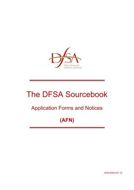 The Dfsa Sourcebook Dfsa Rulebook