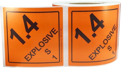 Hazard Class D O T Explosives S Hazmat Labels X Inch Square