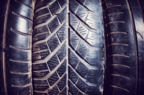 Close Up Picture Of Used Car Tires Stock Photo Image Of Pattern