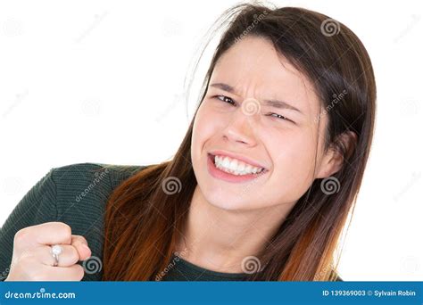 Young Anger Girl Portrait Mad And Scream Face Stock Image Image Of