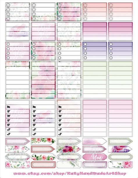 Printable Mambi Happy Planner Weekly Classic Stickers Flowers Etsy