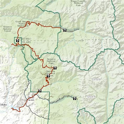 Map Sequoia National Park Map With Cities