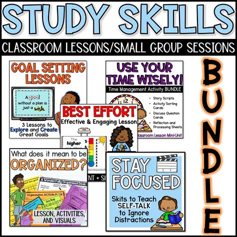 Study Skills Activities Bundle Or Group Counseling Curriculum Shop