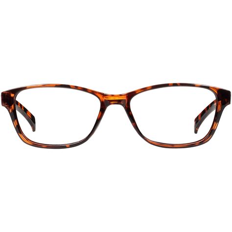 Equate Womens Iris 175 Rectangle Reading Glasses With Case Tortoise