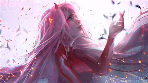 Darling In The Franxx Zero Two With Blur Background Hd Anime Wallpapers