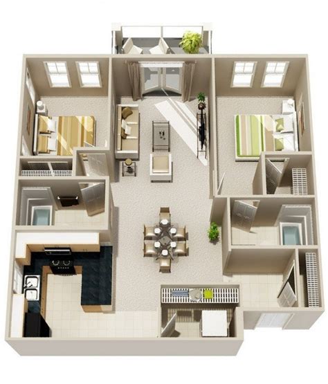 The layout can tell how the area can be used or if it can be functional and suitable to those dwelling in it. 20 Interesting Two-Bedroom Apartment Plans | Home Design Lover