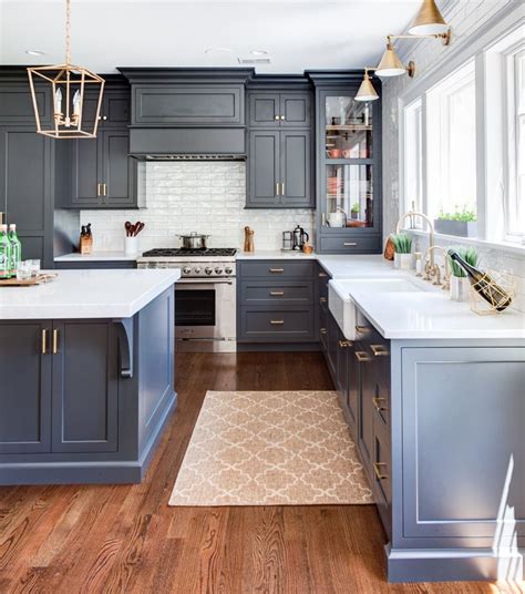 Navy Colored Cabinets Kitchen Design Kitchen Interior Interior