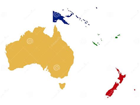 Mapa Político De Oceania Ilustração Do Vetor Ilustração De Fundo