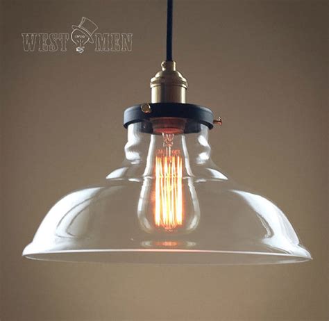 Westford ceiling pendant with clear glass shade. Rustic Rural Clear Glass Bell Shade Pendant Light Retro ...