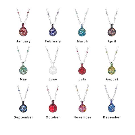 Glass Birthstone Necklace Birthstones Necklaces Gems Stones