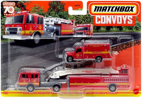 Matchbox Convoys Mbx Mega Ton Firetruck And Mbx Truck Trailer With