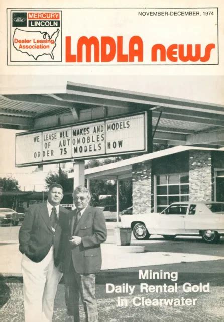 1974 Ford Lincoln Mercury Dealer Leasing News Magazine Clearwater Fl