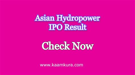 Asian Hydropower Ipo Result Np