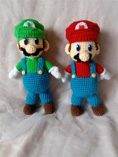 Super Mario And Luigi Crochet Mario Brothers Amigurumi Etsy